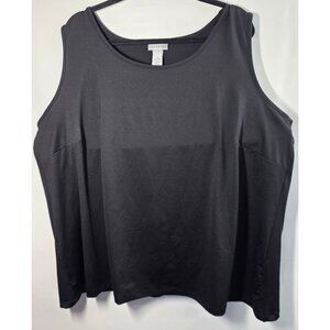 Catherines Tank Top Plus Size 3X 26 28 W Black Sleeveless Blouse Shirt Stretch